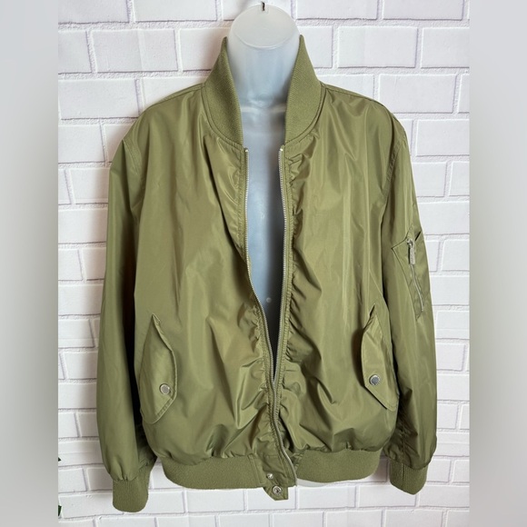 French Connection Olive green bomber jacket/size XL - Picture 11 of 12